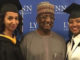 Alhaji Mohammed Indimi and his two graduated daughters Amouna and Hauwa -Photos