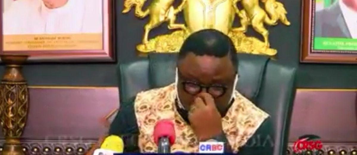 Ayade breaks down in tears as he exempts the poor from paying tax in Cross River state