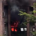 Nigerian Postal Services Headquarters on fire right now