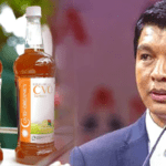 President Andry Rajoelina displaying Madagascar Corona virus Herbal Mixture