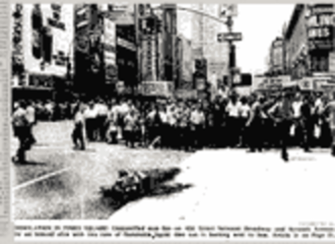 Bruce Mayrock : Man Immolates Himself in Times Sq. real photo