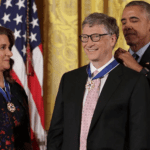 Obama and Bill and Melinda Gates - Old time compatriots in common agenda - here Bill and Melinda Gates receives Medal of Honour from Obama as a US president
