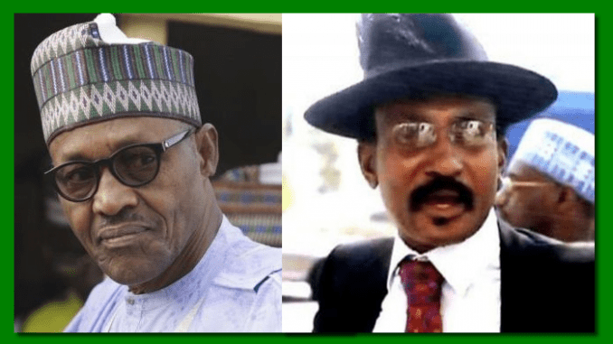 President Buhari and Col. Abubakar Dangiwa Umar