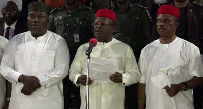 South East Governors - Governor Ifeanyi Ugwuanyi of Enugu state, Governor David Umahi of Ebonyi state and Governor Willie Obiano of Anambra state