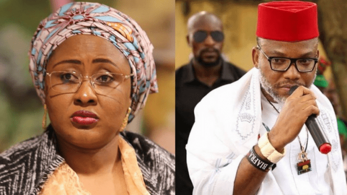 Aisha Buhari and Mazi Nnamdi Kanu