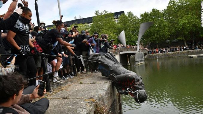 UK protesters topple statue of slave trader Edward Colston in Bristol 2
