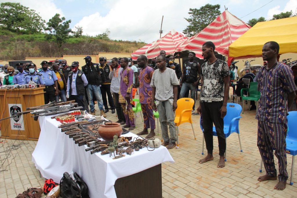 Seven Criminals Arrested for Multiple Bank Robberies in Ile-Oluji, Oye-Ekiti - Photos