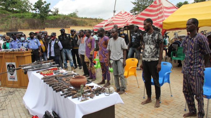 Seven Criminals Arrested for Multiple Bank Robberies in Ile-Oluji, Oye-Ekiti - Photos