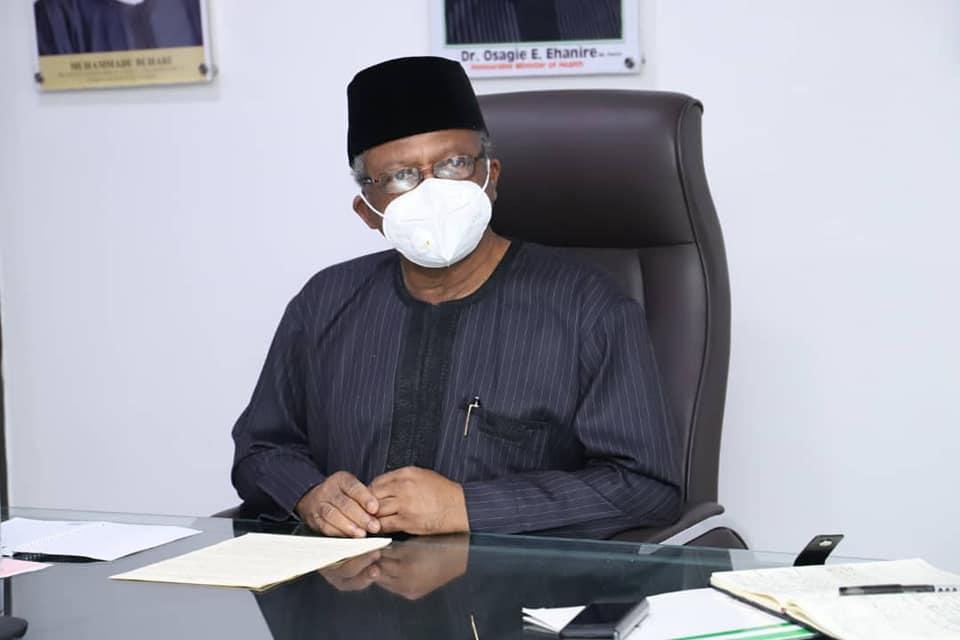 The Honorable Minister of Health Dr. Osagie Ehanire giving his opening remarks during the visit