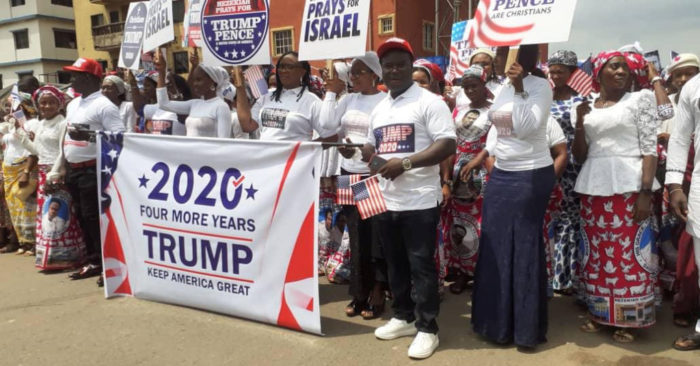 Nigerians March in Support of Donald Trump In USA Presidential Election