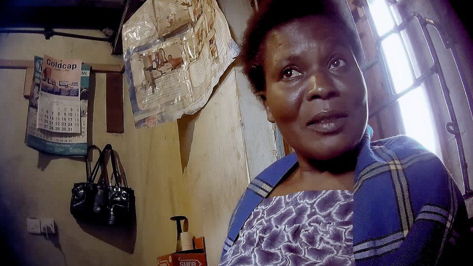 Mary Auma in her street clinic in Kayole, where she buys and sells babies for a profit