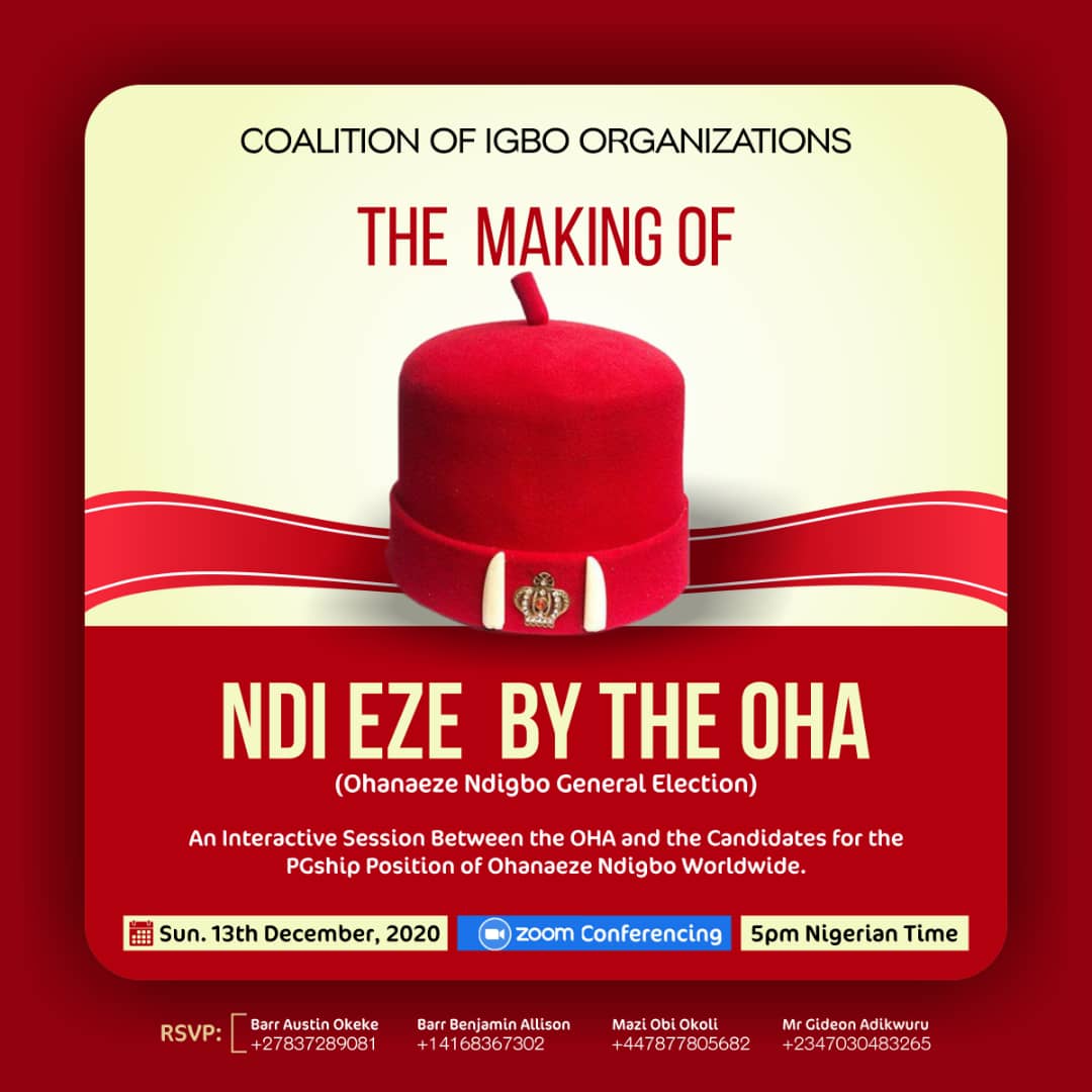 OHANAEZE NDIGBO  IT IS BUSINESS UNUSUAL