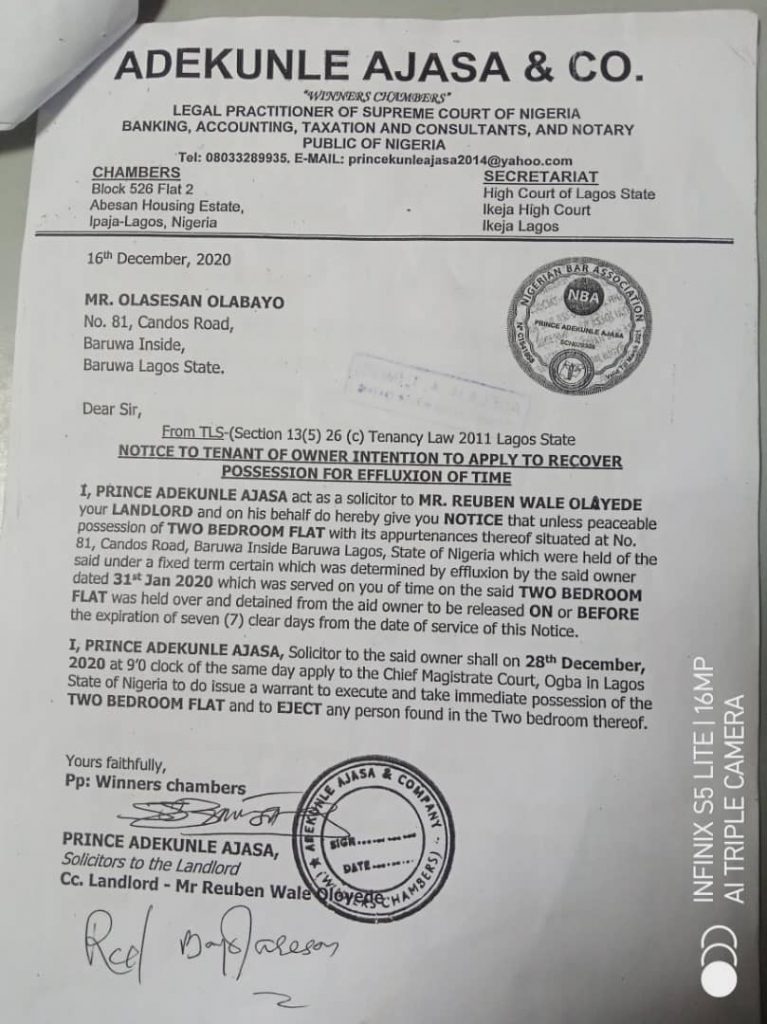 Save Lagos Group warns Lagos judiciary over ‘kangaroo’ tenant eviction orders - document 3