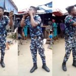 Nigerian Police Officer In Uniform Spotted Preaching At A Market video