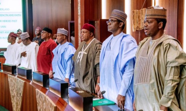 STATE OF EMERGENCY- 36 Governors Storm Aso Rock For Serious Talks On Security