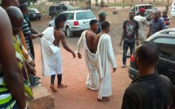 See How These Three Boys Were Caught As They Were Trying To Use A Girl For A Ritual In Edo State