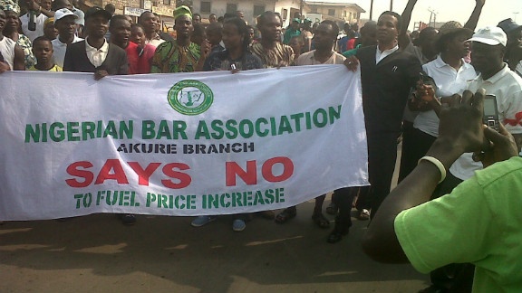 2012- Protests by the Nigerian Bar Association Against Fuel Hike