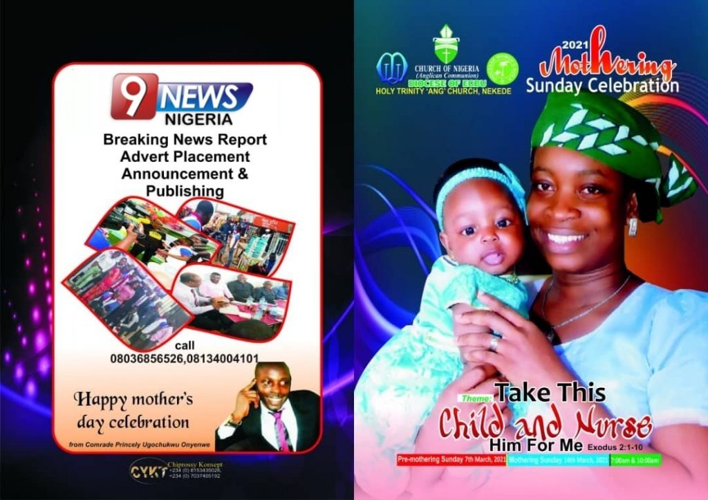 9News Nigeria Congratulates Christian Mothers all over the world on their mothering Sunday celebration