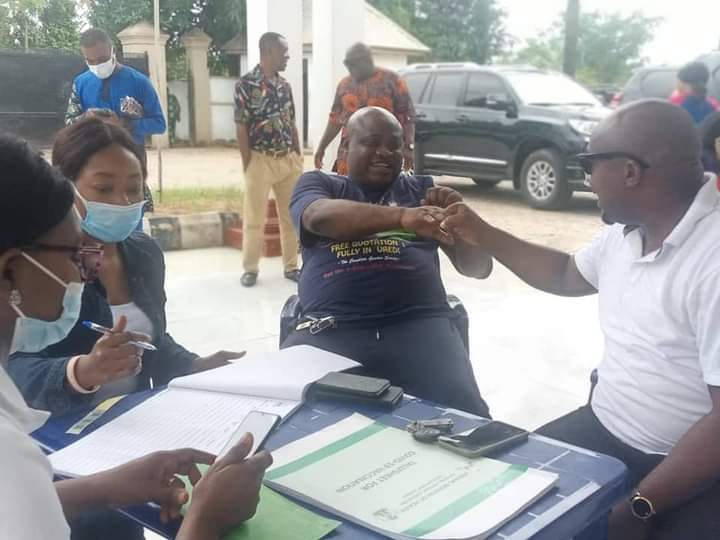 COVID-19 VACCINATION IS REAL AS THE STATE MAJORITY LEADER KANAYO ONYEMAECHI GOT HIS DOSE - IMAGES - 9NEWS NIGERIA