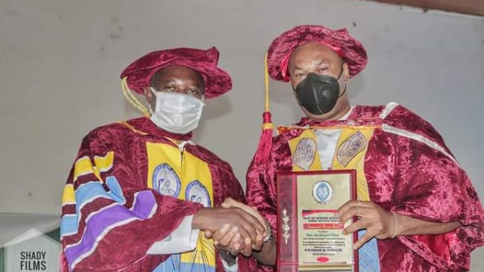 ENTRACO GM MCDONALD EBERE BAGS A PRESTIGIOUS AWARD FROM SEAT OF WISDOM SEMINARY OWERRI - 9NEWS NIGERIA