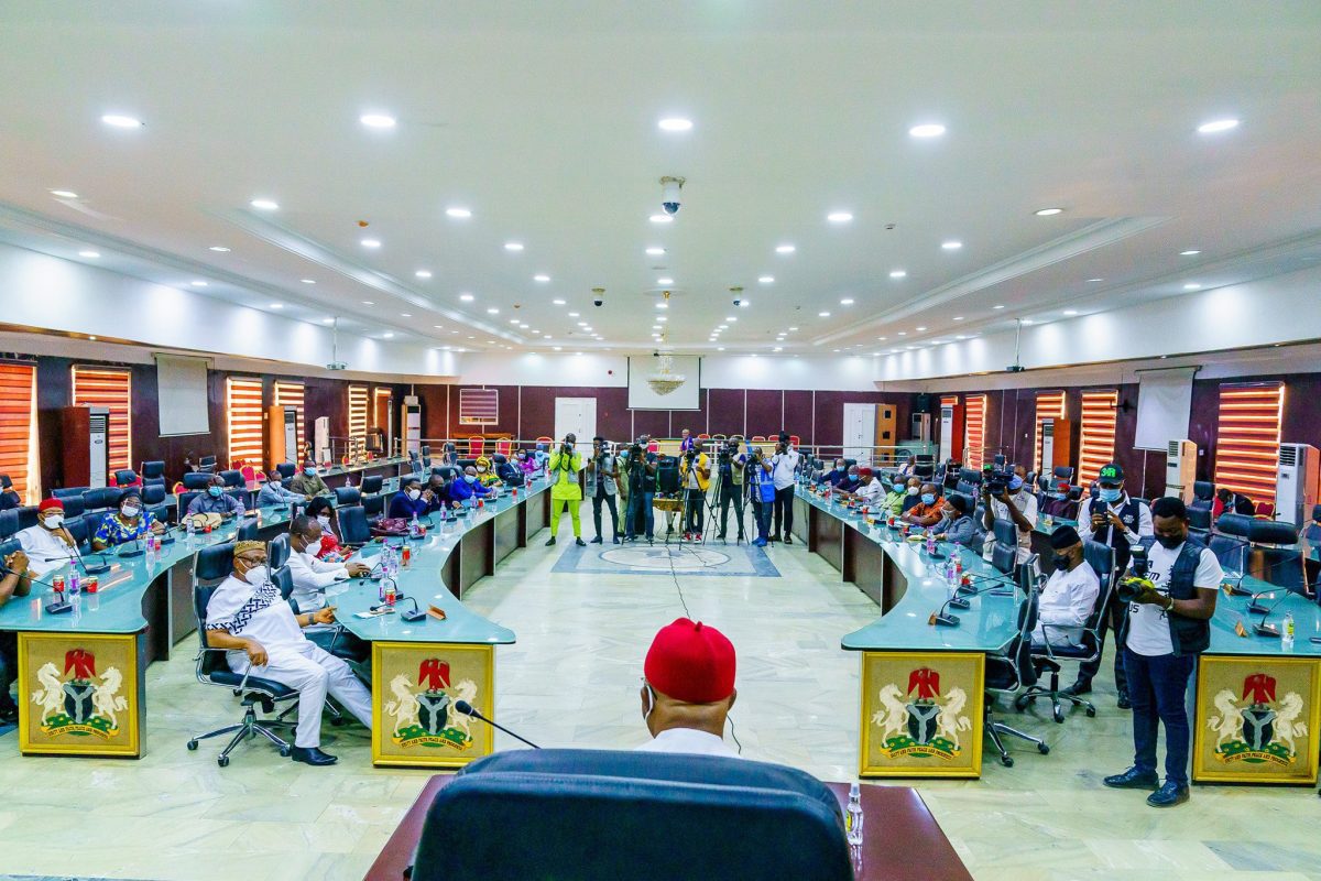 Governor Hope Uzodinma in the Government House