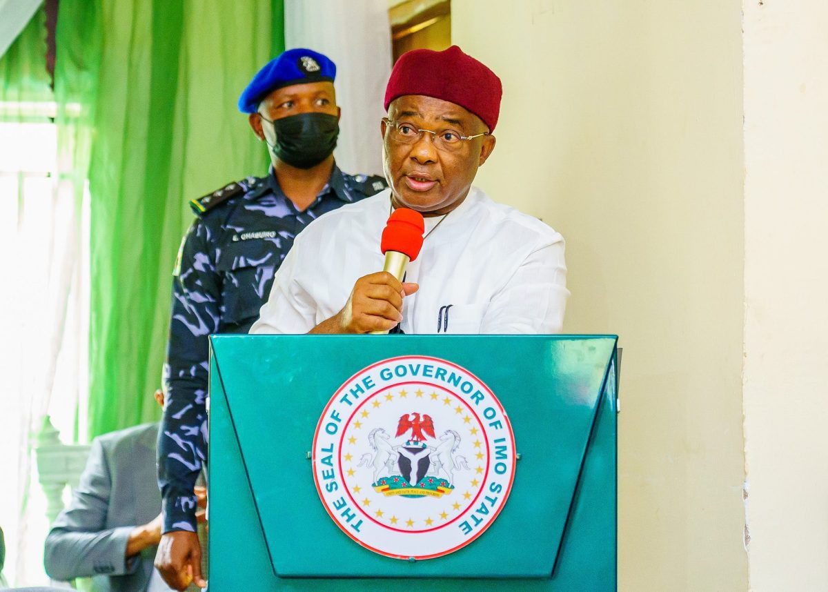 Imo State Governor Hope Uzodinma at the flag off ceremony