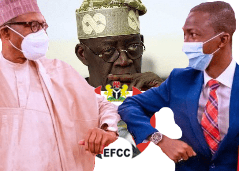 President Buhari Bola Ahmed Tinubu and EFCC Abdulrasheed Bawa
