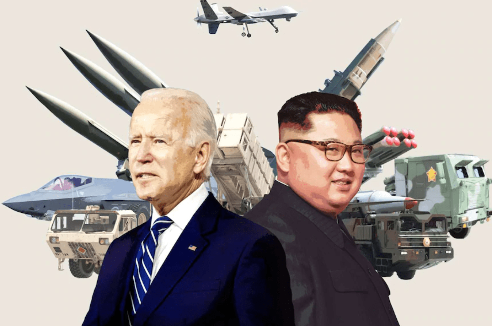 US President Joe Biden and Kim Jong Un of North Korea