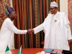 Benue State Governor, Samuel Ioraer Ortom and the Nigerian President, Muhammadu Buhari