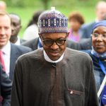 President Buhari with official entourage in London, UK