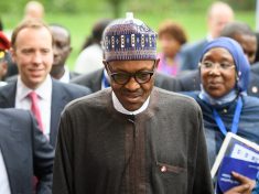 President Buhari with official entourage in London, UK