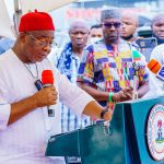GOVERNOR HOPE UZODIMMA SPEAKS AS VICE PRESIDENT PROF YEMI OSIBANJO COMMISSIONED DICK TIGER ROAD
