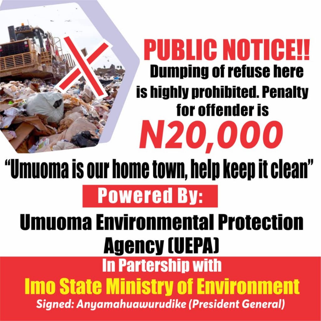  Umuoma Nekede kickstarts Control and management of Waste and Refuse Disposal in their area