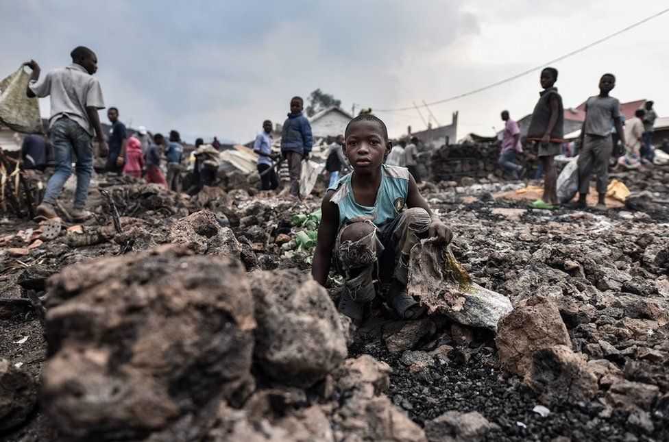 DR Congo's Goma volcano- Desperate search for children missing after eruption 1