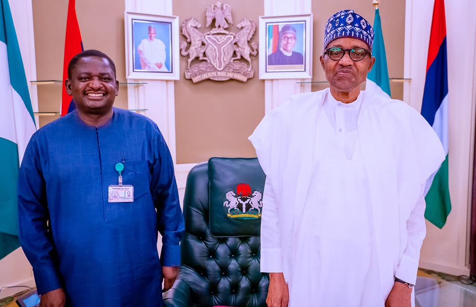 Femi Adesina and President Muhammadu Buhari