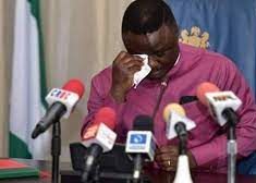 Governor Ben Ayade crying