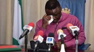 Governor Ben Ayade crying