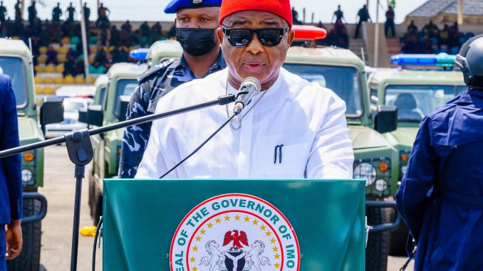 GOVERNOR HOPE UZODIMMA ON THE OCCASION OF THE PRESENTATION OF SECURITY VEHICLES AND GADGETS TO OPERATION SEARCH AND FLUSH TEAM, ON WEDNESDAY, MAY 5TH, 2021.