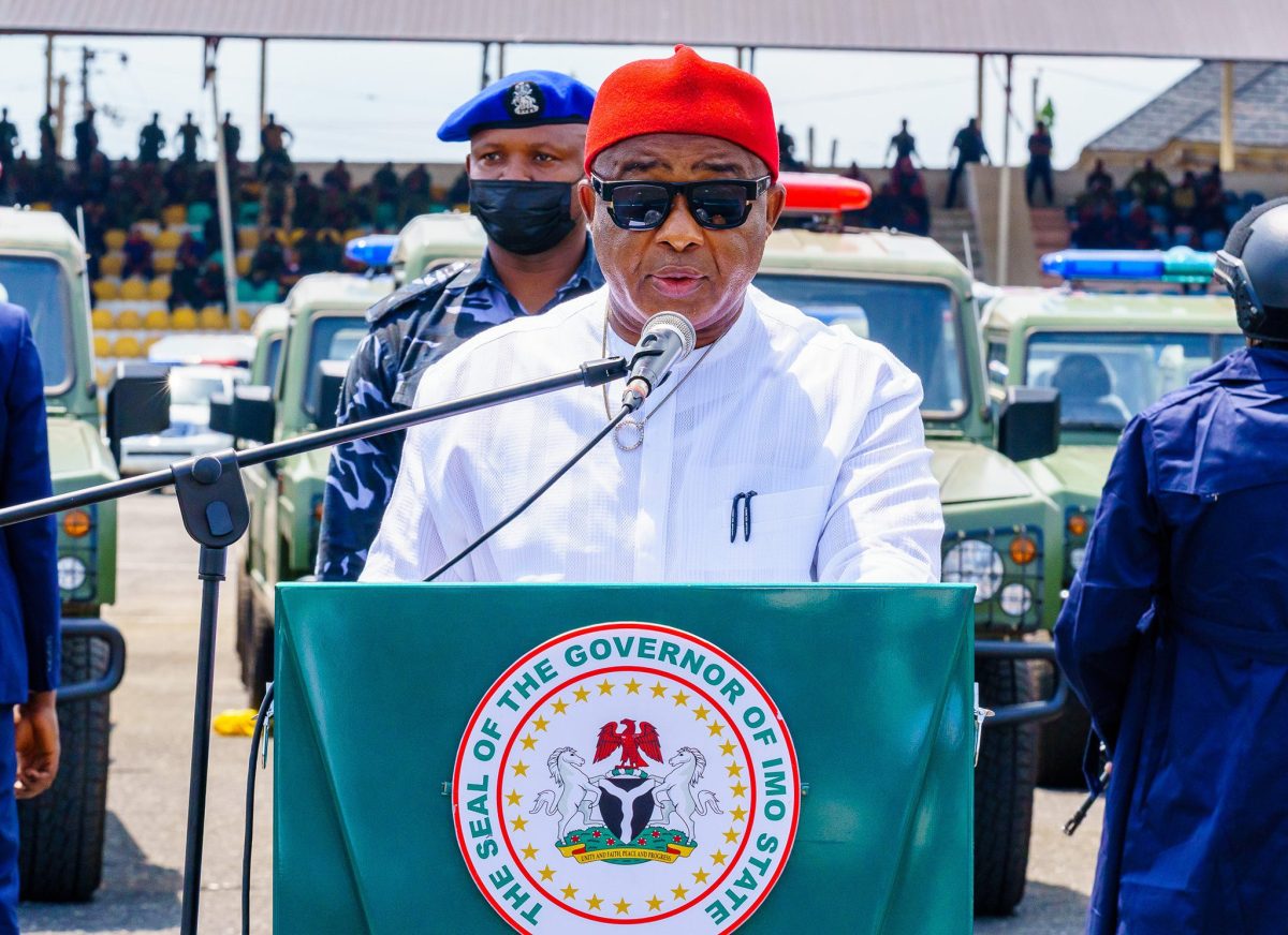 GOVERNOR HOPE UZODIMMA ON THE OCCASION OF THE PRESENTATION OF SECURITY VEHICLES AND GADGETS TO OPERATION SEARCH AND FLUSH TEAM, ON WEDNESDAY, MAY 5TH, 2021.