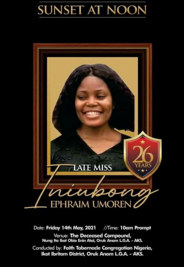 Iniubong Umoren  Slain Akwa Ibom Jobseeker Finally Laid To Rest As Tears Flow  