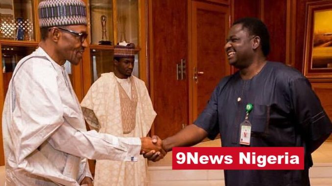 President Buhari and the Special Adviser to President Buhari on Media and Publicity, Femi Adesina