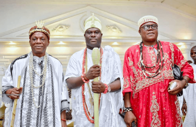 His Majesty, Eze Chukwuemeka Eri, Ezeora 34th, Aka Ji Ovo Igbo, Ooni of Ife & Arole Oduduwa, Ooni Adeyeye Enitan Ogunwusi, Ojaja II and The Eze Ndigbo of Ife, Ezekiel Onyejekwe