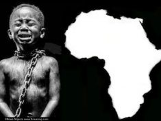 African Child Crying in chains - Future of Africa