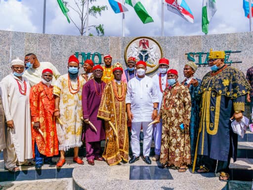 GOVERNOR HOPE UZODIMMA RECEIVES IKEDURU STAKEHOLDERS IN AUDIENCE - TRADITIONAL RULERS