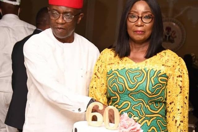 GOVERNOR UZODINMA EULOGIZES DEPT GOV. PLACID NJOKU ON HIS WIFE'S BIRTHDAY @60 (PHOTOS)