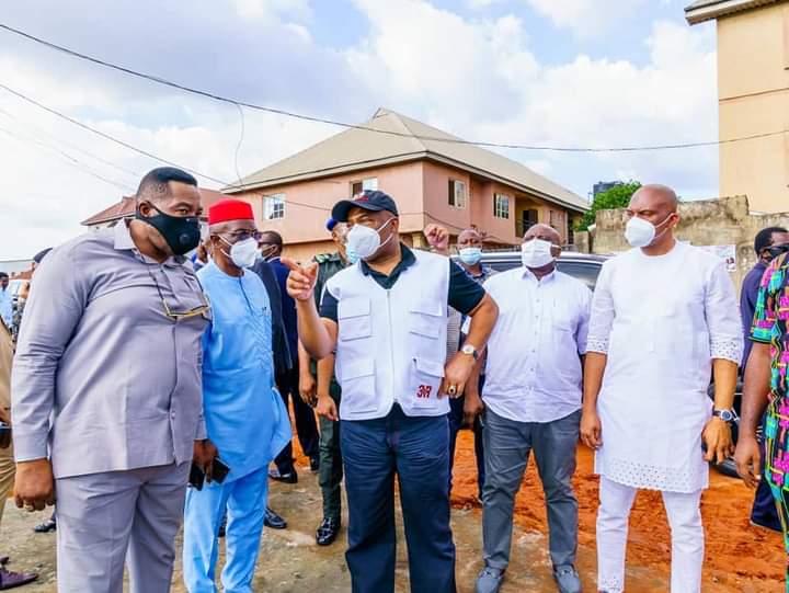 GOVERNOR UZODINMA TAKES CONTRACTORS BY SURPRISE INSPECTS ONGOING ROAD PROJECTS.
