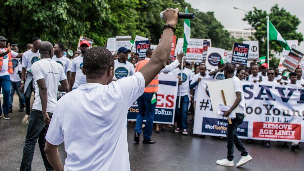 Nigerians protesting Bad Governance by Buhari