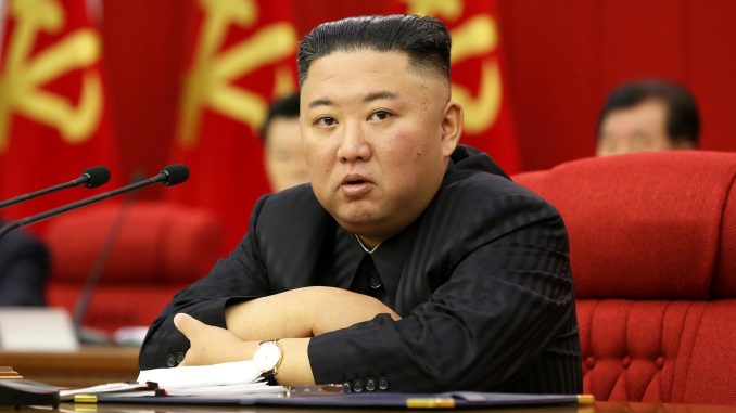 FILE PHOTO: North Korean leader Kim speaks during WPK meeting in Pyongyang