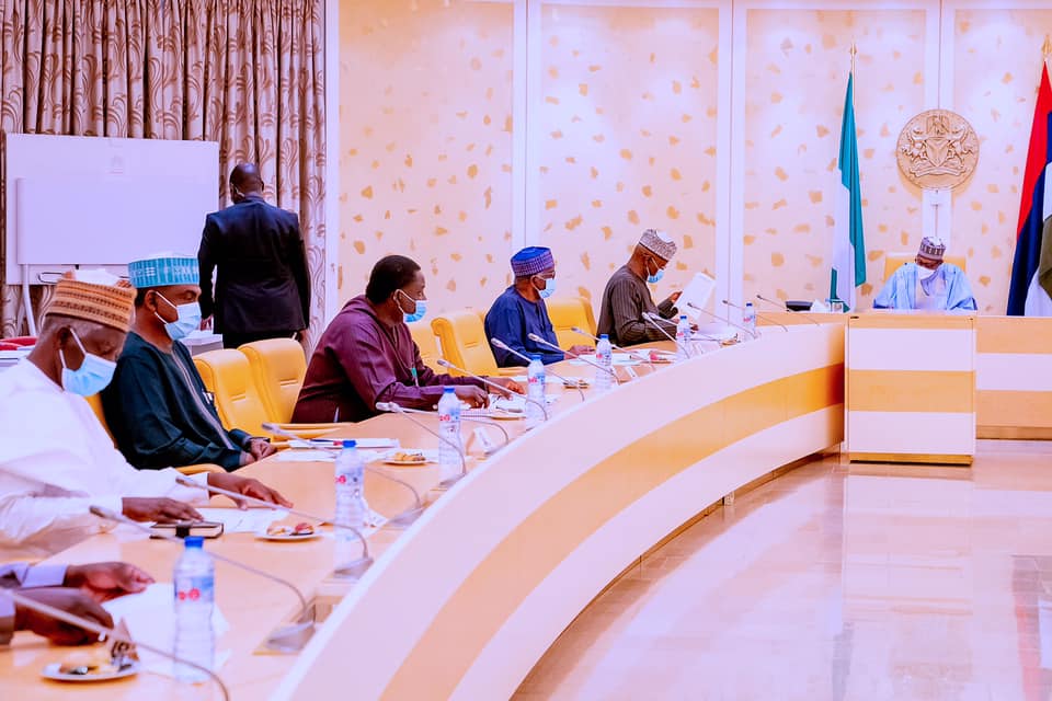 President Buhari receives briefing from Chairman and Members of Independent National Electoral Commission INEC in State House on 1st June 2021 1 1