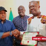 VALENTINE OZIGBO RECEIVES CERTIFICATE AS PDP FLAG BEARER IN NOVEMBER GOVERNORSHIP ELECTION.